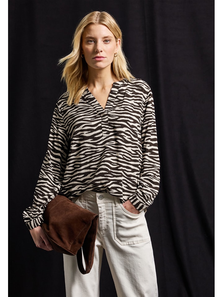 Cecil Braun/ Weiß 5449581 Bluse in Braun/ Weiß - 1