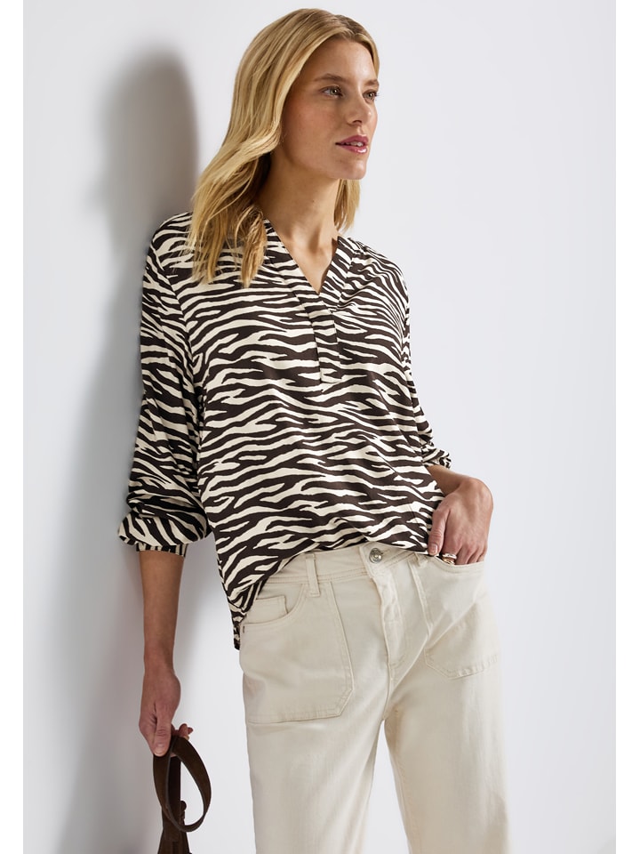Cecil Braun/ Weiß 5449581 Bluse in Braun/ Weiß - 5