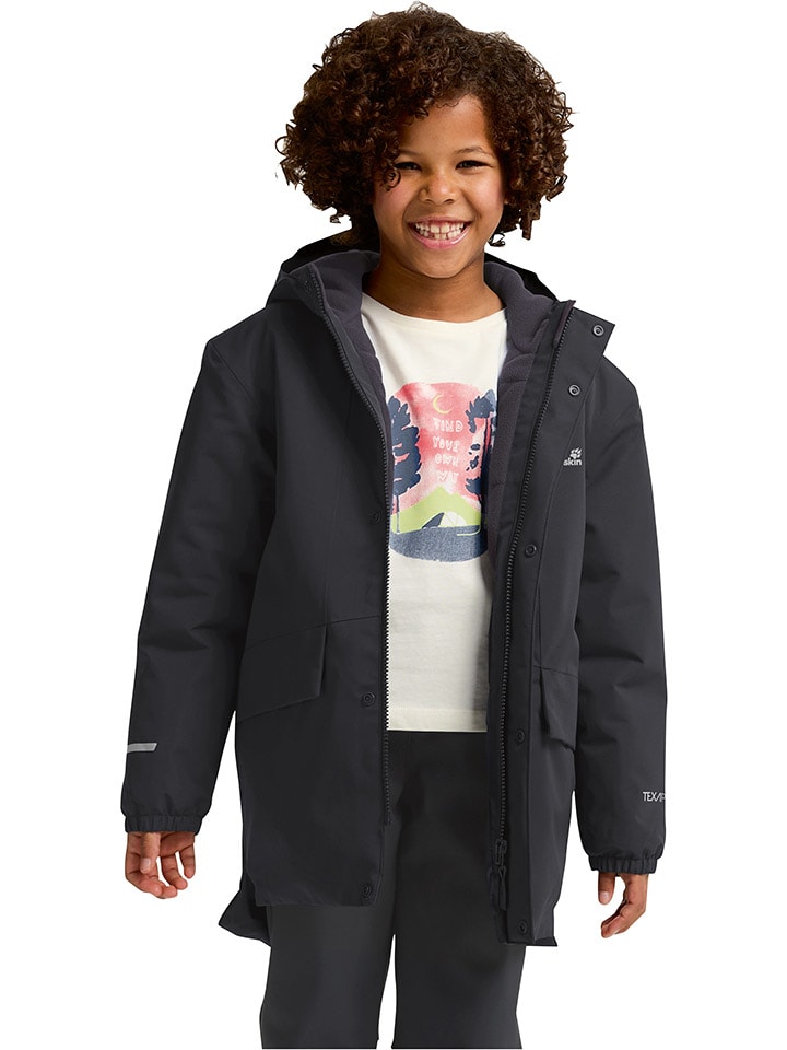 Jack Wolfskin Schwarz 5763032 Regenjacke "Canvey" in Schwarz - 10