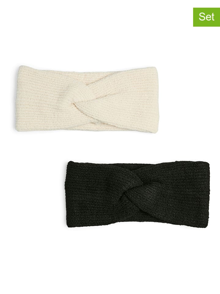 Pieces Creme/ Schwarz 6294821 2er-Set: Stirnbänder in Creme/ Schwarz - 1