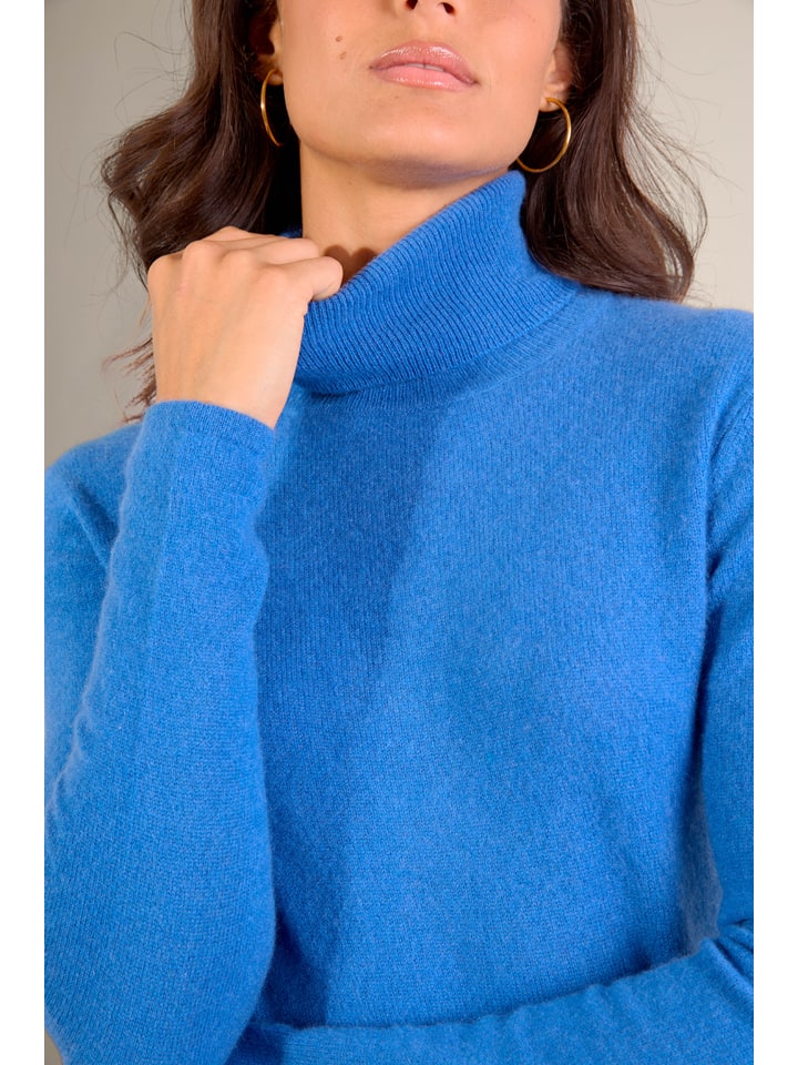 Sveter Perfect Cashmere Blau 648648 Kaschmir-Rollkragenpullover in Blau - 4
