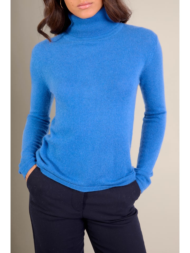 Sveter Perfect Cashmere Blau 648648 Kaschmir-Rollkragenpullover in Blau - 5