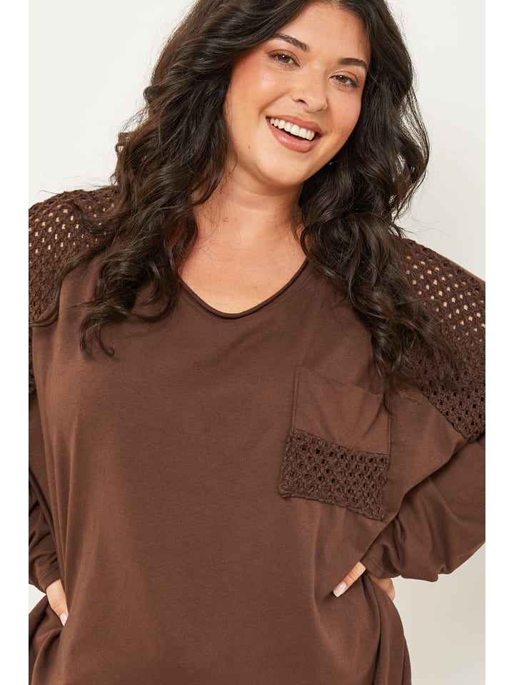 Curvy Lady Braun 9200937 Longsleeve in Braun - 4
