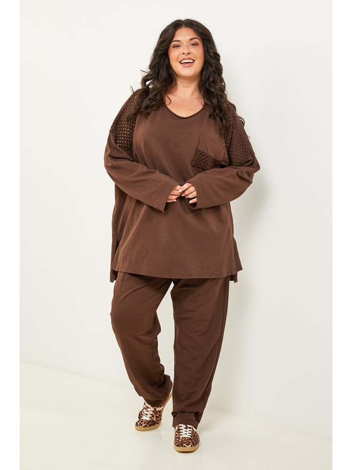 Curvy Lady Braun 9200937 Longsleeve in Braun - 5