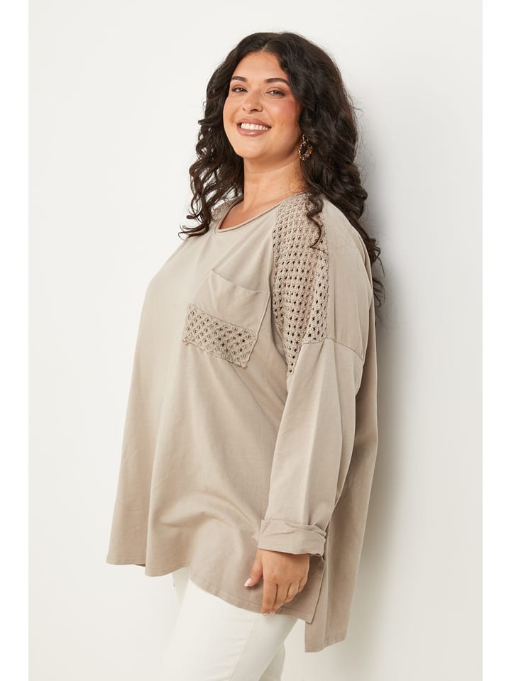 Curvy Lady Beige 8582216 Longsleeve in Beige - 2