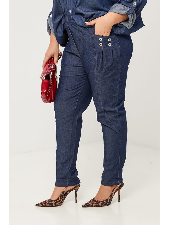 Nohavice Curvy Lady Dunkelblau 5337131 Hose in Dunkelblau - 2