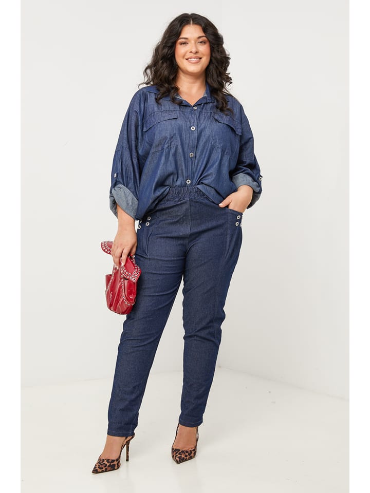 Nohavice Curvy Lady Dunkelblau 5337131 Hose in Dunkelblau - 5