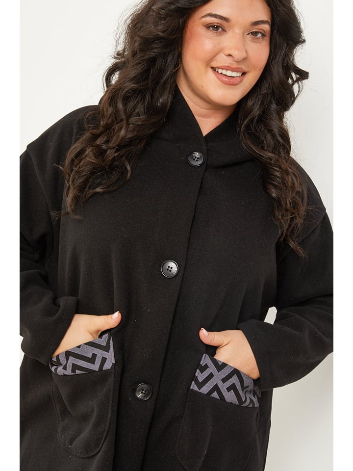 Dámska bunda Curvy Lady Schwarz 650695 Übergangsjacke in Schwarz - 4