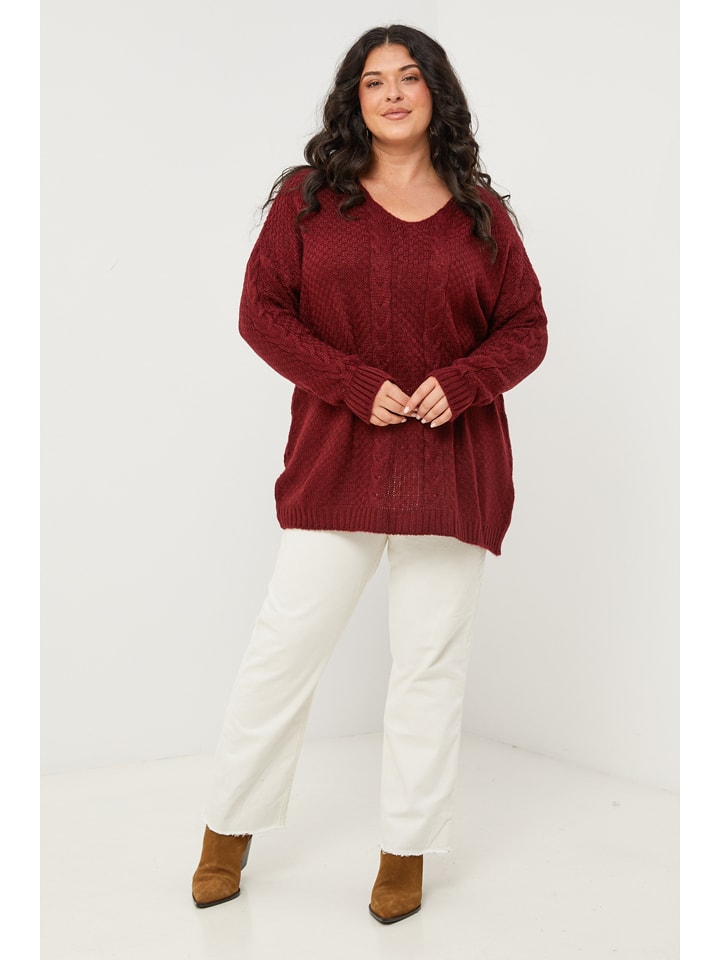 Sveter Curvy Lady Bordeaux 2152822 Pullover in Bordeaux - 5