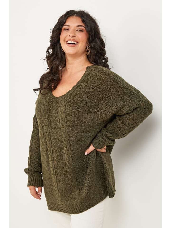 Sveter Curvy Lady Khaki 5808291 Pullover in Khaki - 2