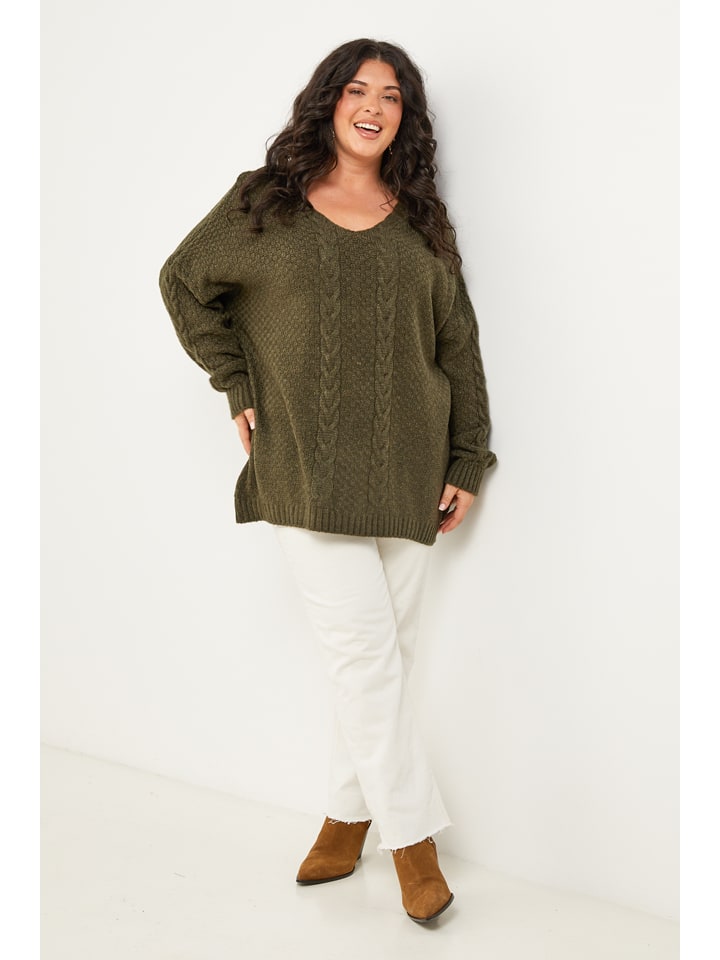 Sveter Curvy Lady Khaki 5808291 Pullover in Khaki - 5