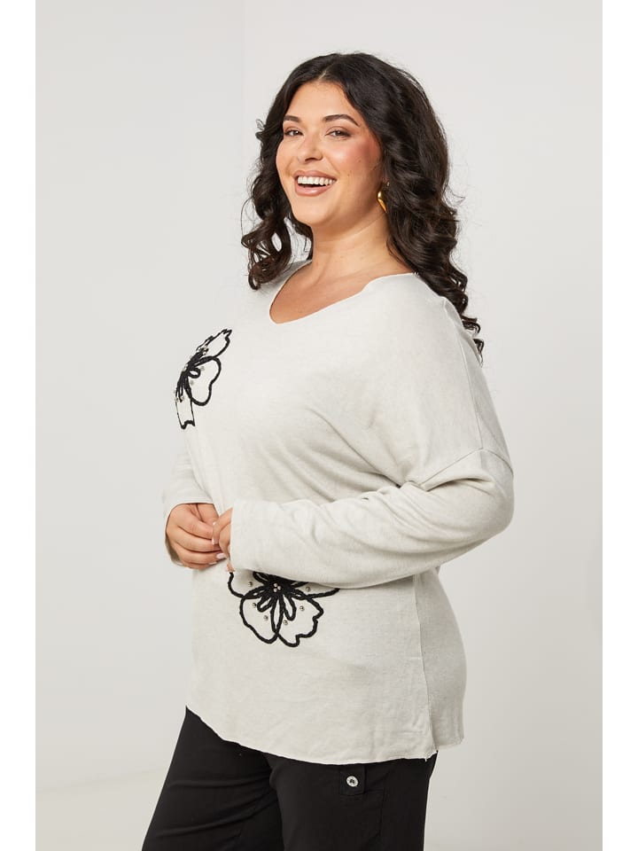Curvy Lady Creme 251413 Longsleeve in Creme - 2