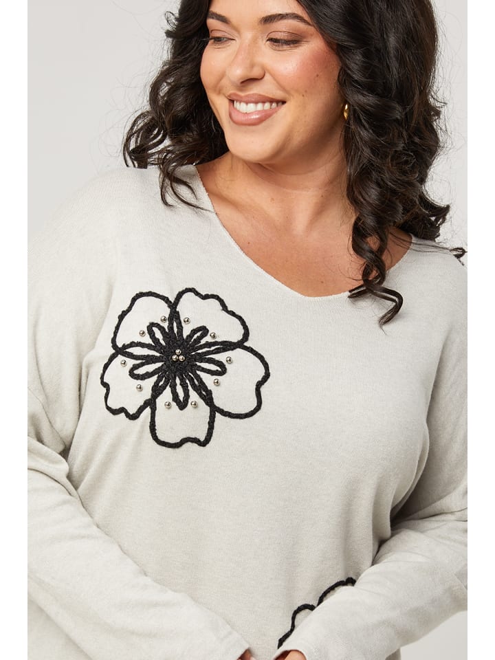 Curvy Lady Creme 251413 Longsleeve in Creme - 4