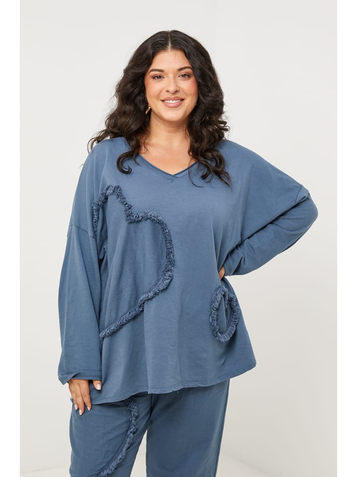 Curvy Lady Blau 6423393 Longsleeve in Blau - 1
