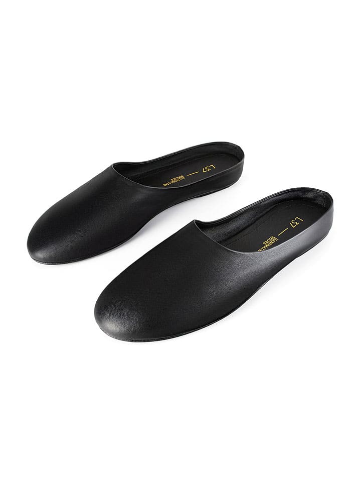 loft37 Schwarz 533275 Leder-Pantoffeln "Allato" in Schwarz - 1