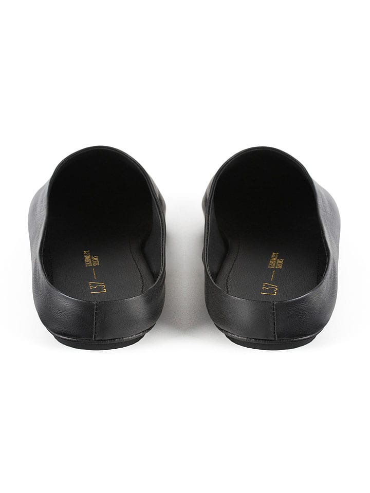 loft37 Schwarz 533275 Leder-Pantoffeln "Allato" in Schwarz - 3