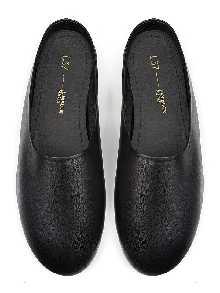 loft37 Schwarz 533275 Leder-Pantoffeln "Allato" in Schwarz - 5