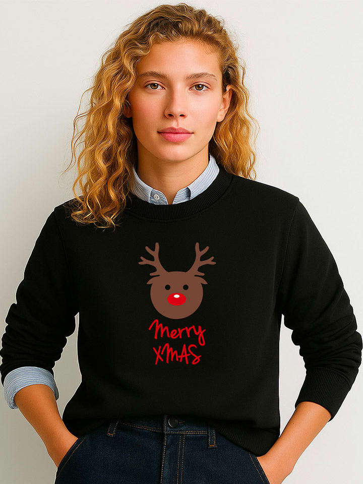 Mikina WOOOP Schwarz 743014 Sweatshirt "Mood of the day" in Schwarz - 1