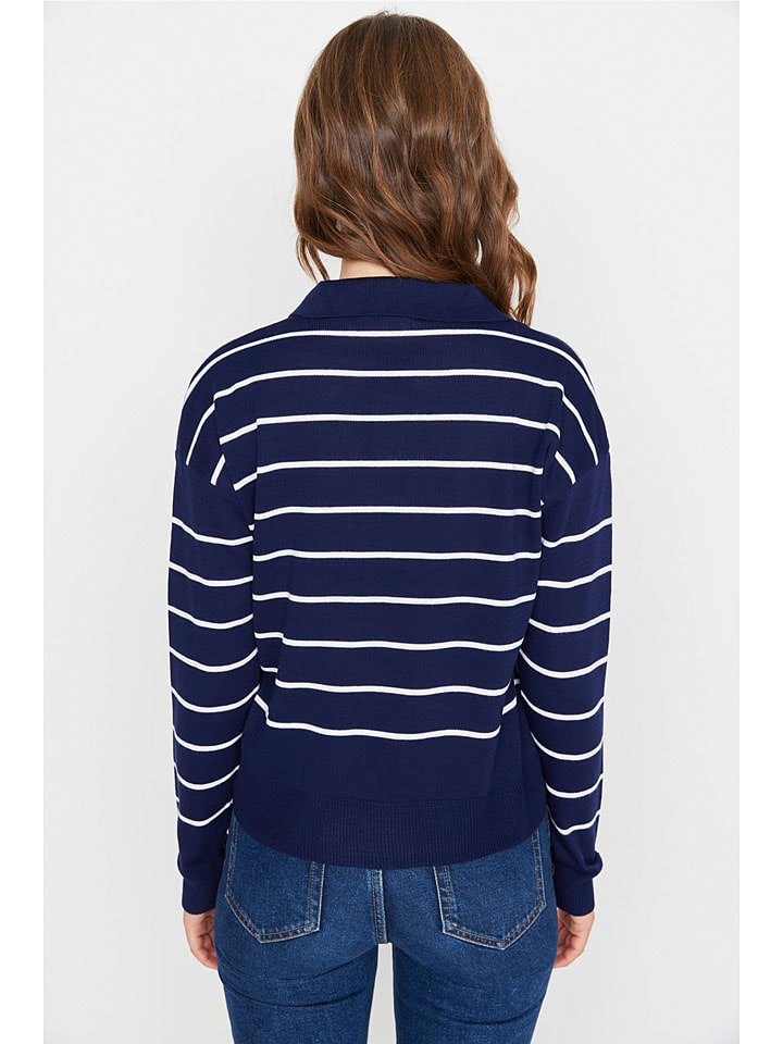 Sveter trendyol Dunkelblau/ Weiß 7296723 Pullover in Dunkelblau/ Weiß - 2