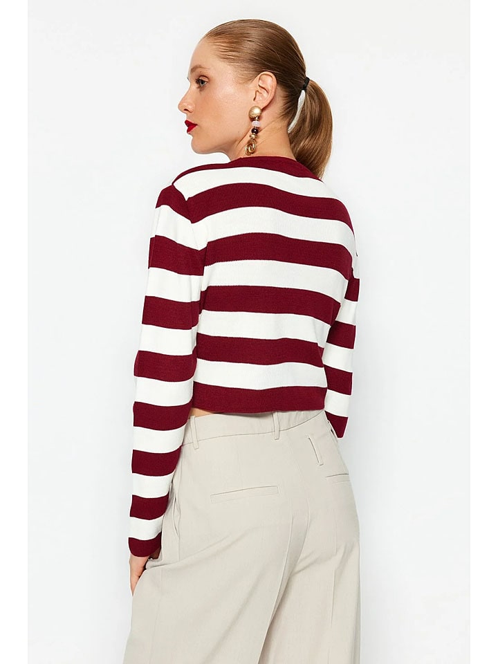 Sveter trendyol Bordeaux/ Weiß 7981744 Pullover in Bordeaux/ Weiß - 2