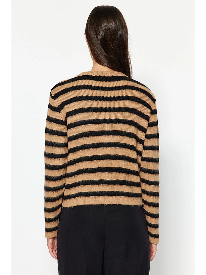 Sveter trendyol Camel/ Schwarz 1221386 Cardigan in Camel/ Schwarz - 3