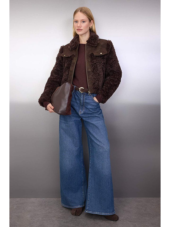 Dámska bunda trendyol Dunkelbraun 881657 Teddyjacke in Dunkelbraun - 2