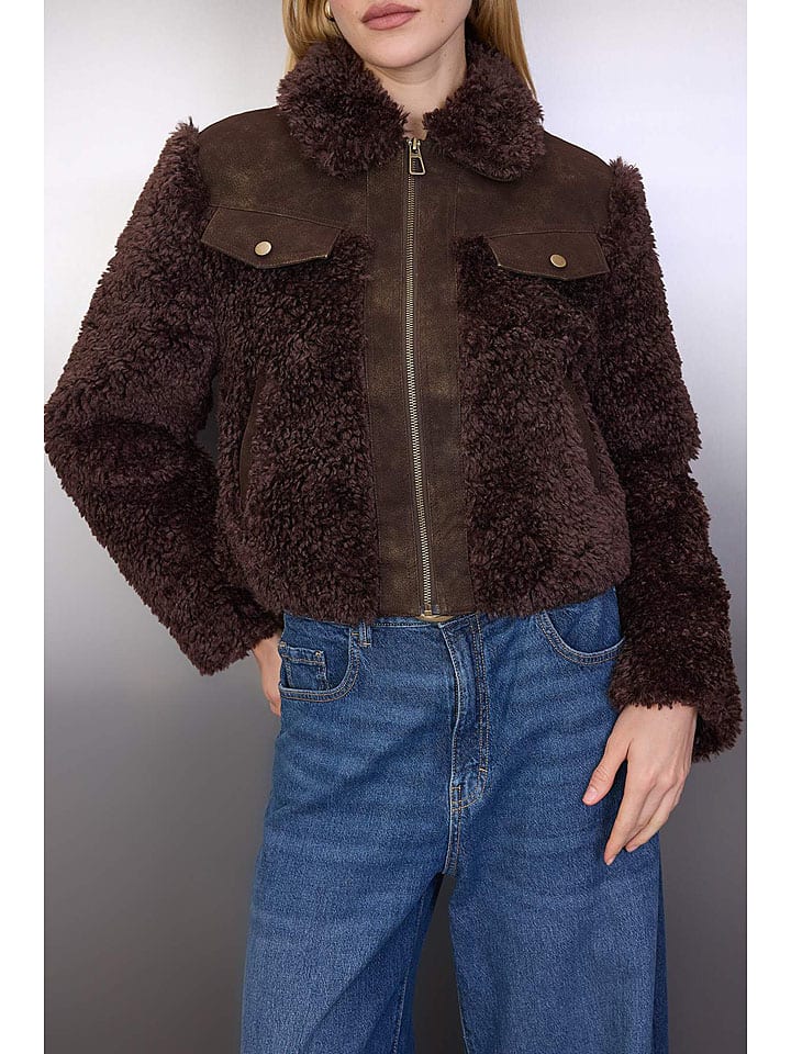 Dámska bunda trendyol Dunkelbraun 881657 Teddyjacke in Dunkelbraun - 3