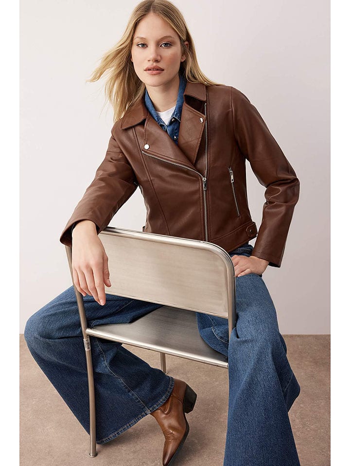Dámska bunda trendyol Braun 8858672 Kunstlederjacke in Braun - 1