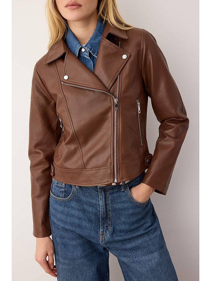 Dámska bunda trendyol Braun 8858672 Kunstlederjacke in Braun - 3