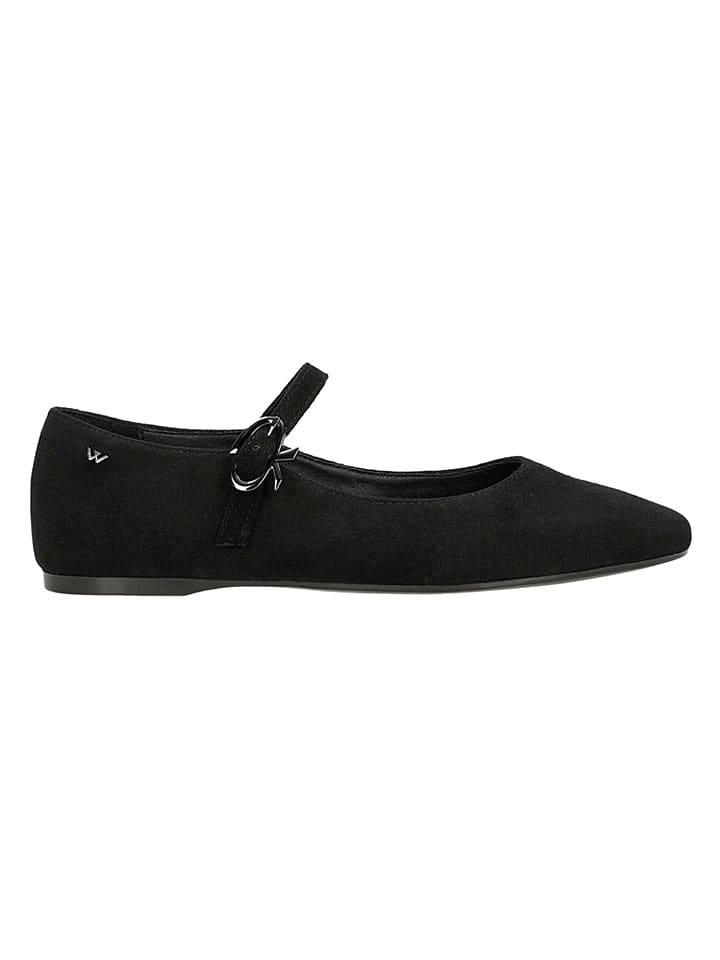 Wojas Schwarz 217535 Leder-Spangenballerinas in Schwarz - 2