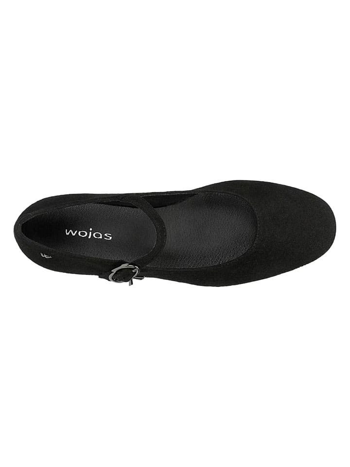 Wojas Schwarz 217535 Leder-Spangenballerinas in Schwarz - 4