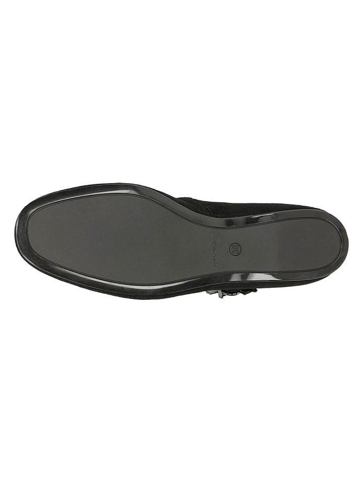 Wojas Schwarz 217535 Leder-Spangenballerinas in Schwarz - 5