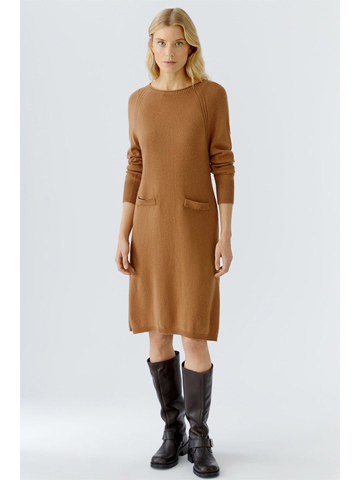 Šaty Oui Camel 6303967 Strickkleid in Camel - 1