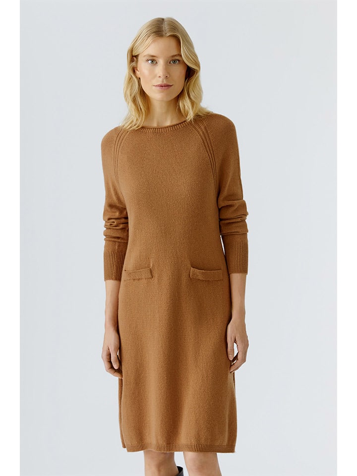 Šaty Oui Camel 6303967 Strickkleid in Camel - 2