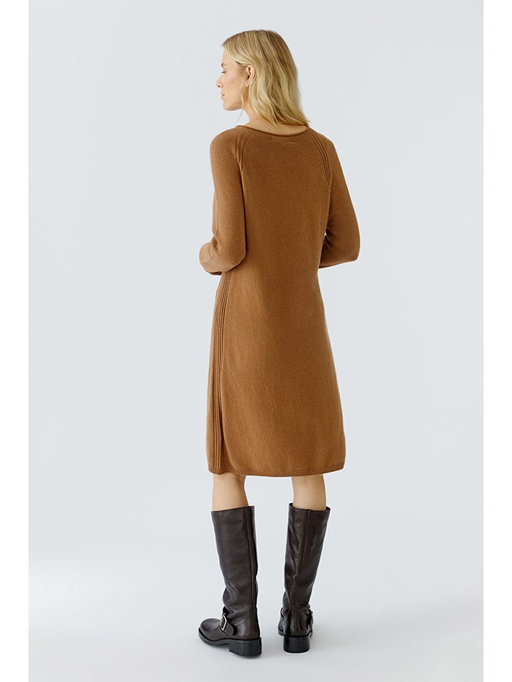 Šaty Oui Camel 6303967 Strickkleid in Camel - 3