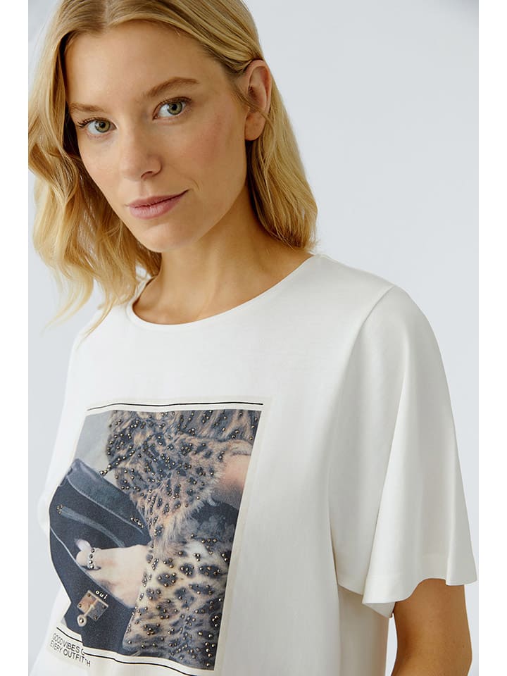 Tričko Oui Weiß 888877 Shirt in Weiß - 3
