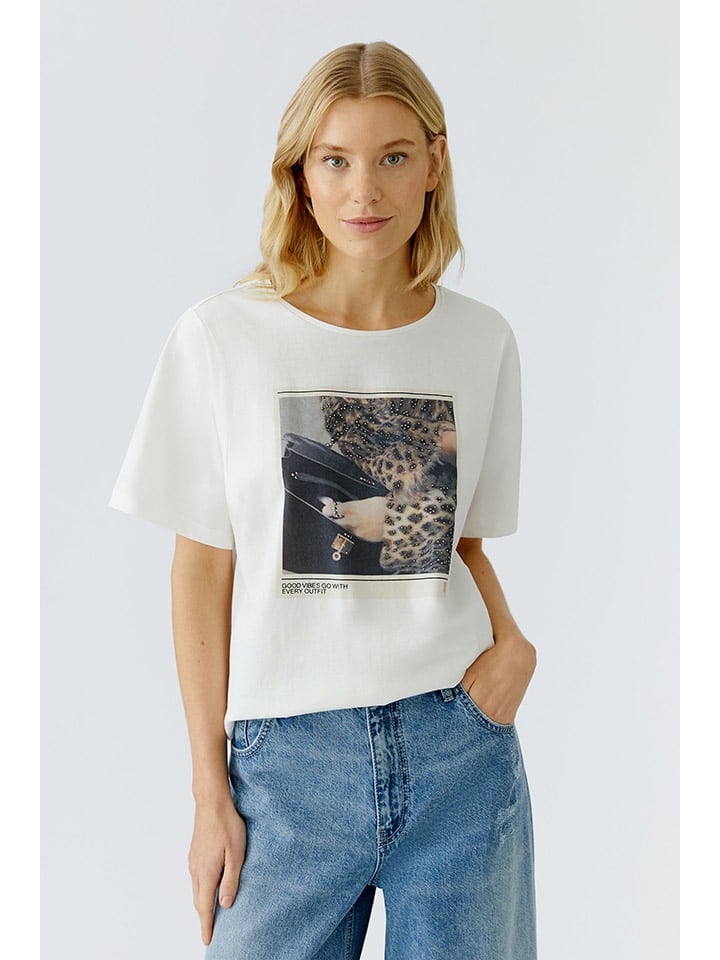 Tričko Oui Weiß 888877 Shirt in Weiß - 4