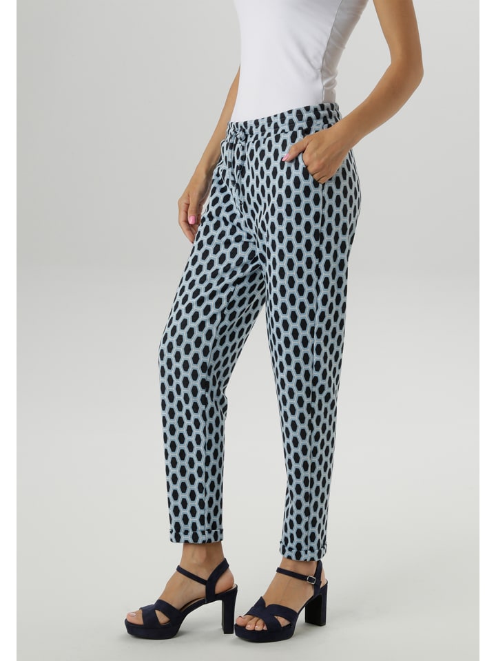 Nohavice Aniston Türkis/ Schwarz 1825686 Hose in Türkis/ Schwarz - 1