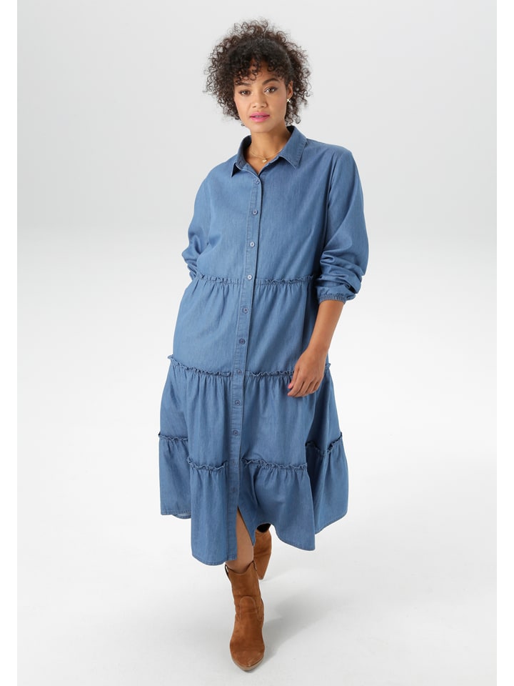 Šaty Aniston Blau 6039063 Jeanskleid in Blau - 1