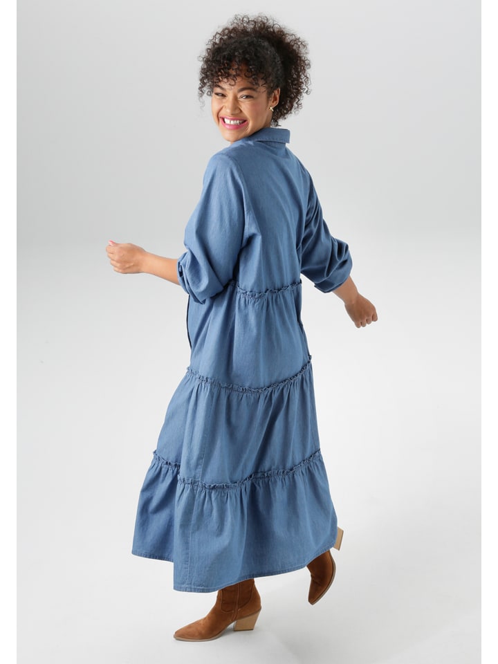 Šaty Aniston Blau 6039063 Jeanskleid in Blau - 2
