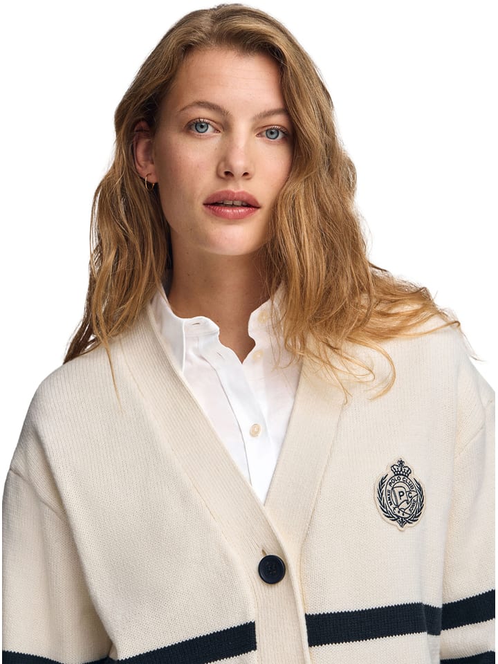 Sveter Polo Club Creme/ Dunkelblau 2800609 Cardigan in Creme/ Dunkelblau - 3