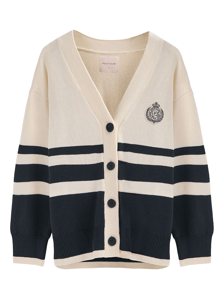 Sveter Polo Club Creme/ Dunkelblau 2800609 Cardigan in Creme/ Dunkelblau - 5