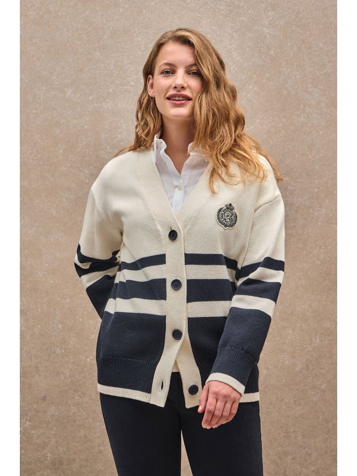 Sveter Polo Club Creme/ Dunkelblau 2800609 Cardigan in Creme/ Dunkelblau - 8