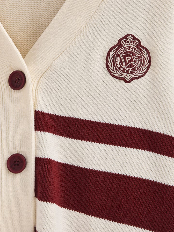 Sveter Polo Club Creme/ Bordeaux 998863 Cardigan in Creme/ Bordeaux - 7