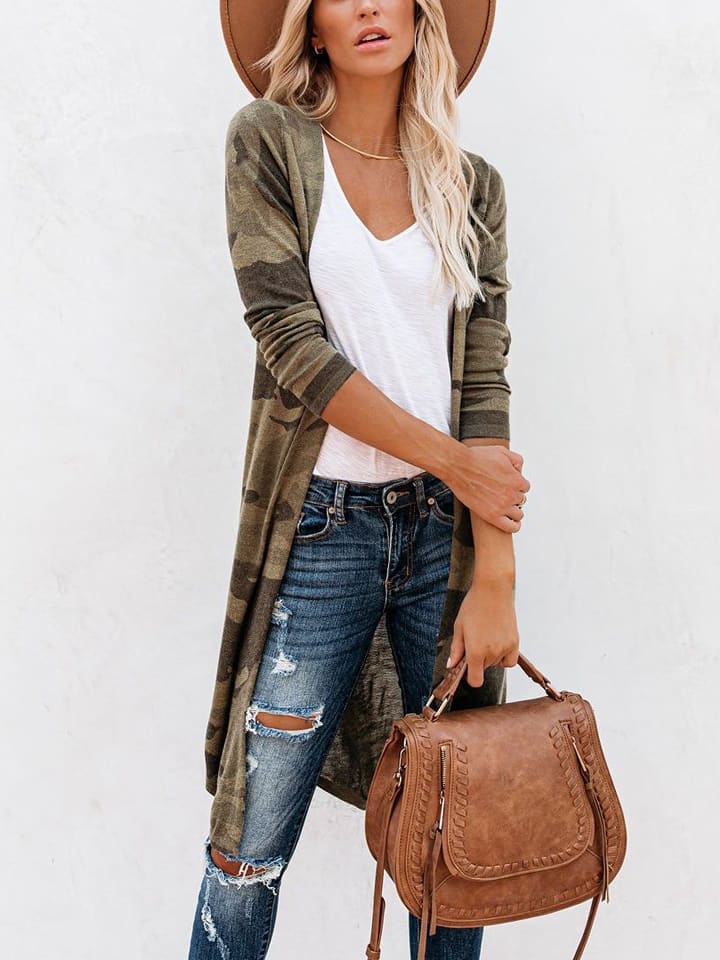 Sveter Milan Kiss Khaki 8832872 Longcardigan in Khaki - 2