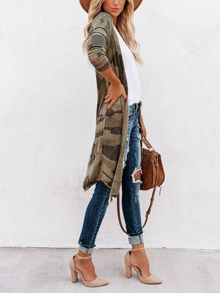 Sveter Milan Kiss Khaki 8832872 Longcardigan in Khaki - 3