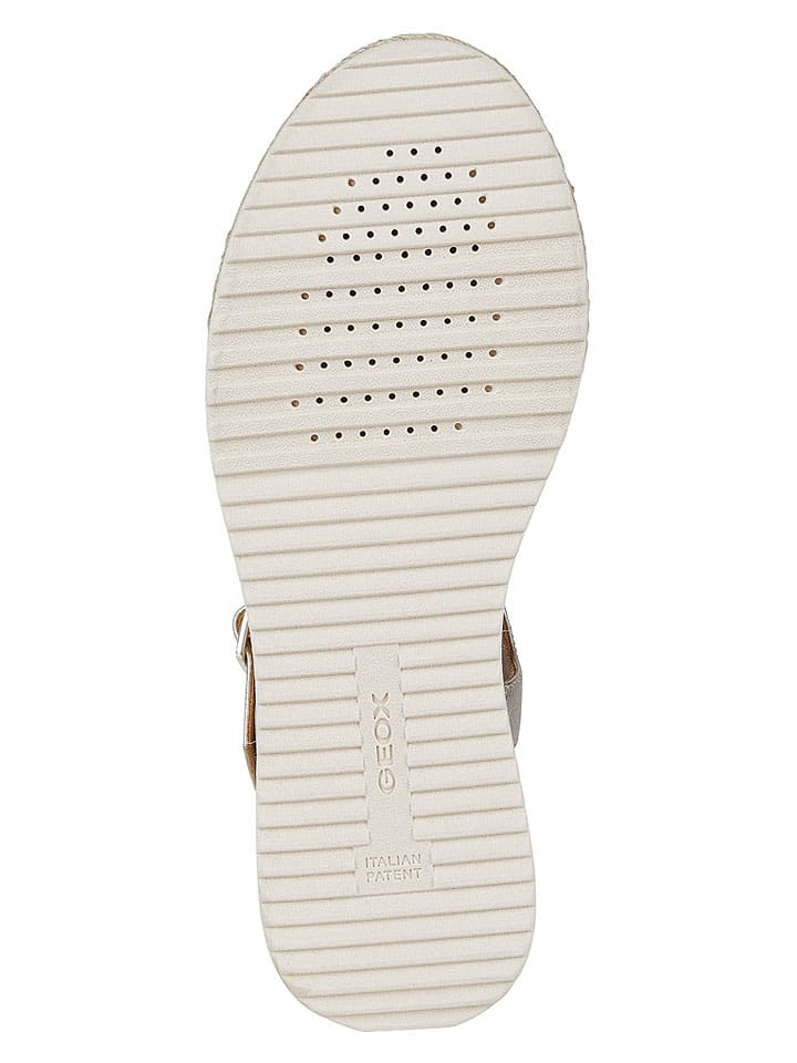 Sandále Geox Silber 451776 Leder-Keilsandaletten "Eolie" in Silber - 6
