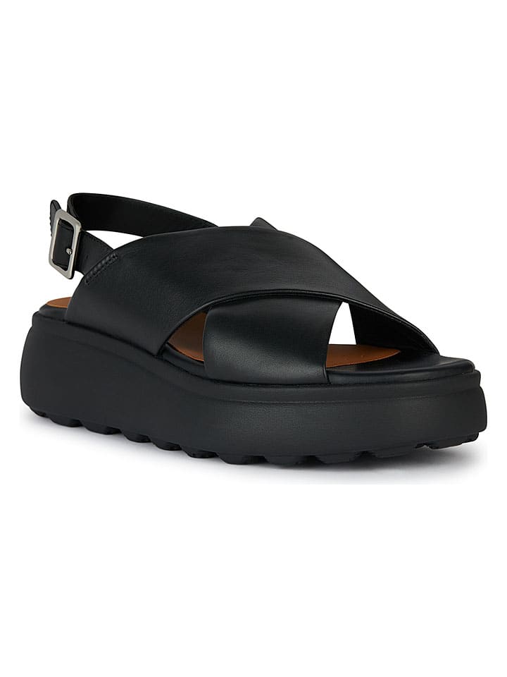 Sandále Geox Schwarz 697838 Leder-Keilsandaletten "Spherica EC4" in Schwarz - 2