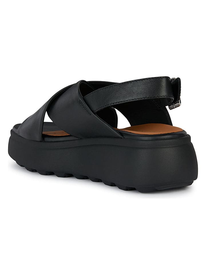 Sandále Geox Schwarz 697838 Leder-Keilsandaletten "Spherica EC4" in Schwarz - 3