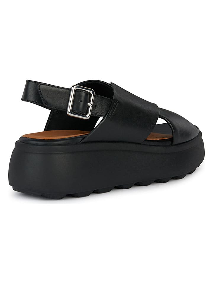 Sandále Geox Schwarz 697838 Leder-Keilsandaletten "Spherica EC4" in Schwarz - 4